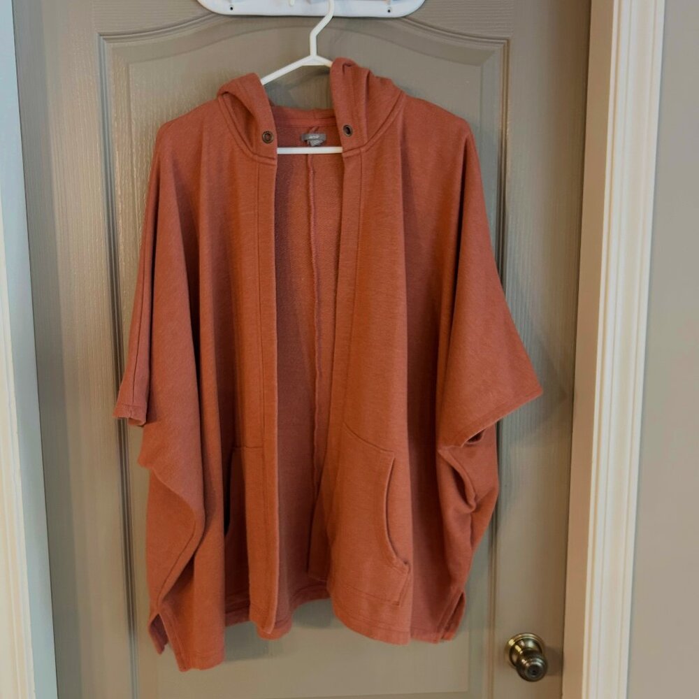 aerie poncho boho surf coastal grandma orange